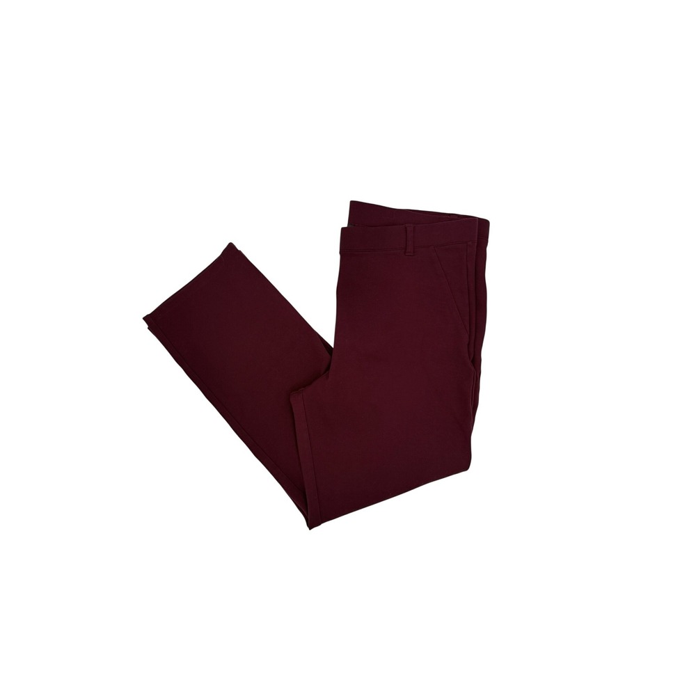 Quince‎ Womens Burgundy Ultra-Stretch Ponte Straight Leg Pants Petite XL